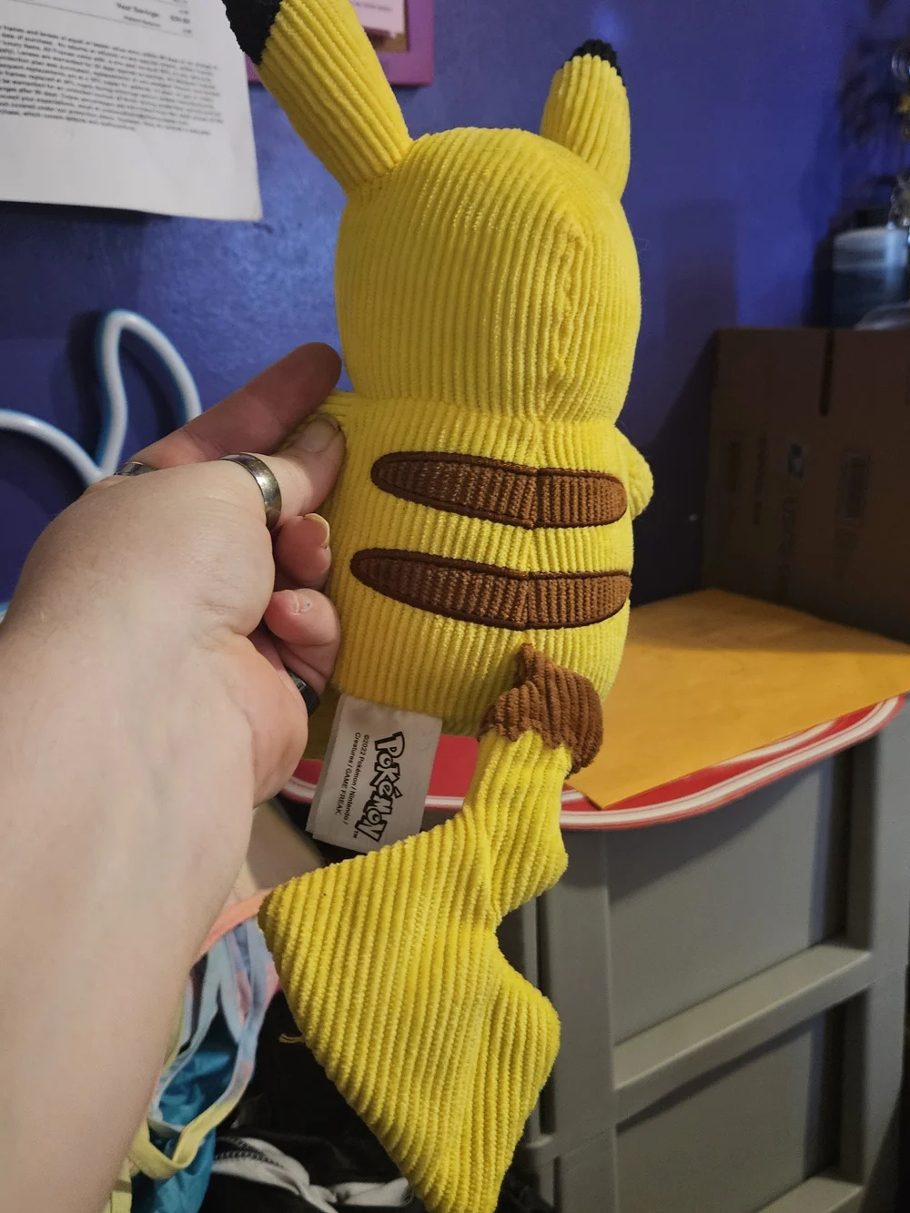 Pokemon Pikachu Yellow Plush with Red Cheeks and Black Ear Tips